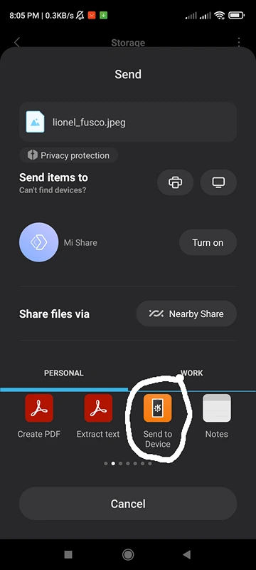 Using kdeconnect on android