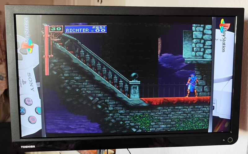 GD10 / X2 game stick running castlevania symphony of the night.