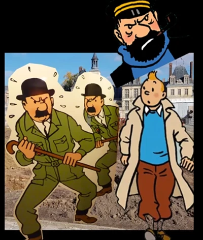 Tintin, Haddock et les duponts à Moulinsart